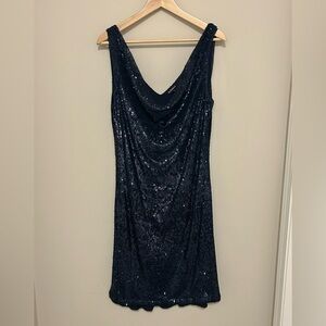 Le Chateau Navy Sequin Dress Women’s Size XL